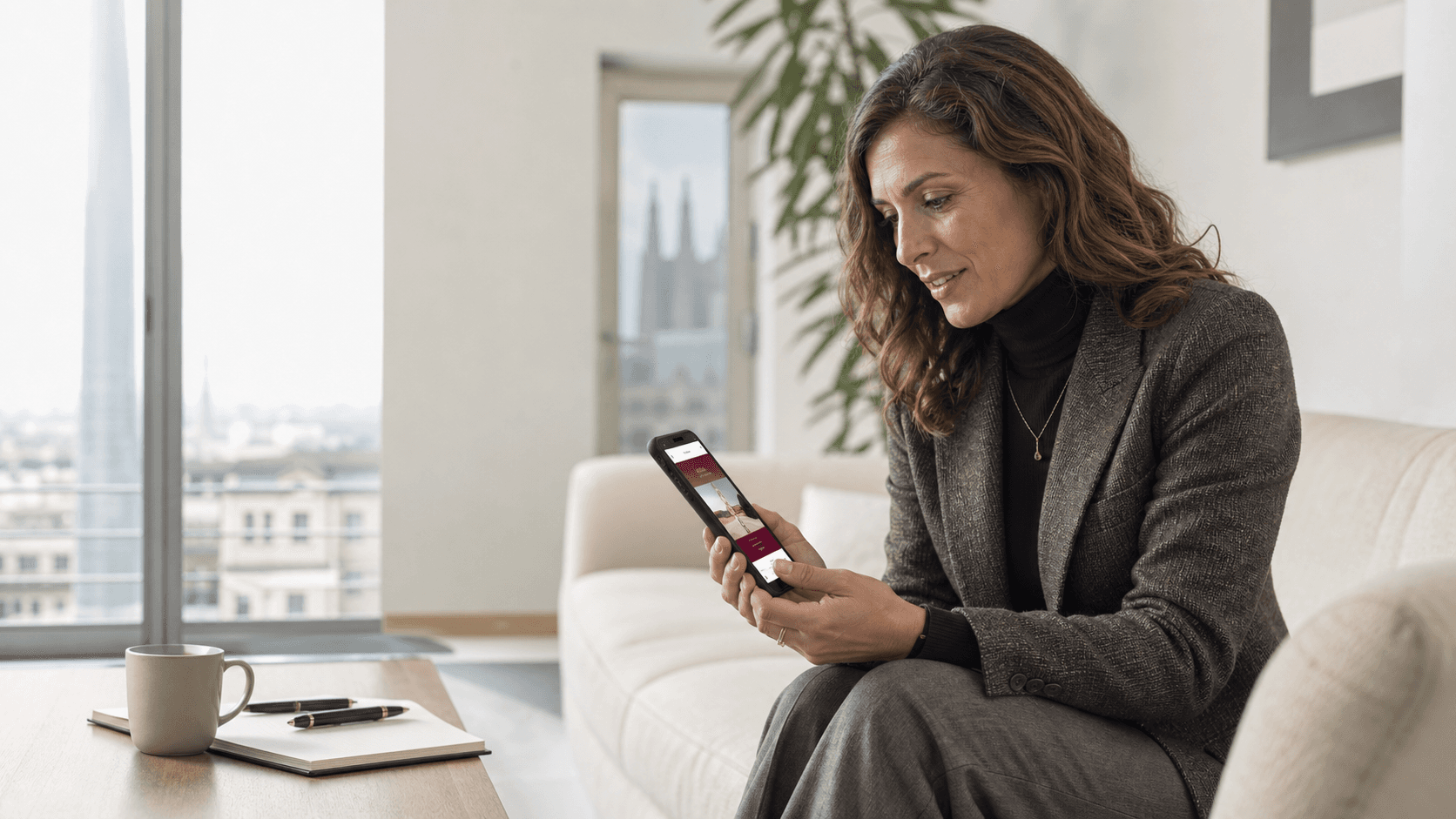 Invitata riceve sul telefono il Save the Date di un evento