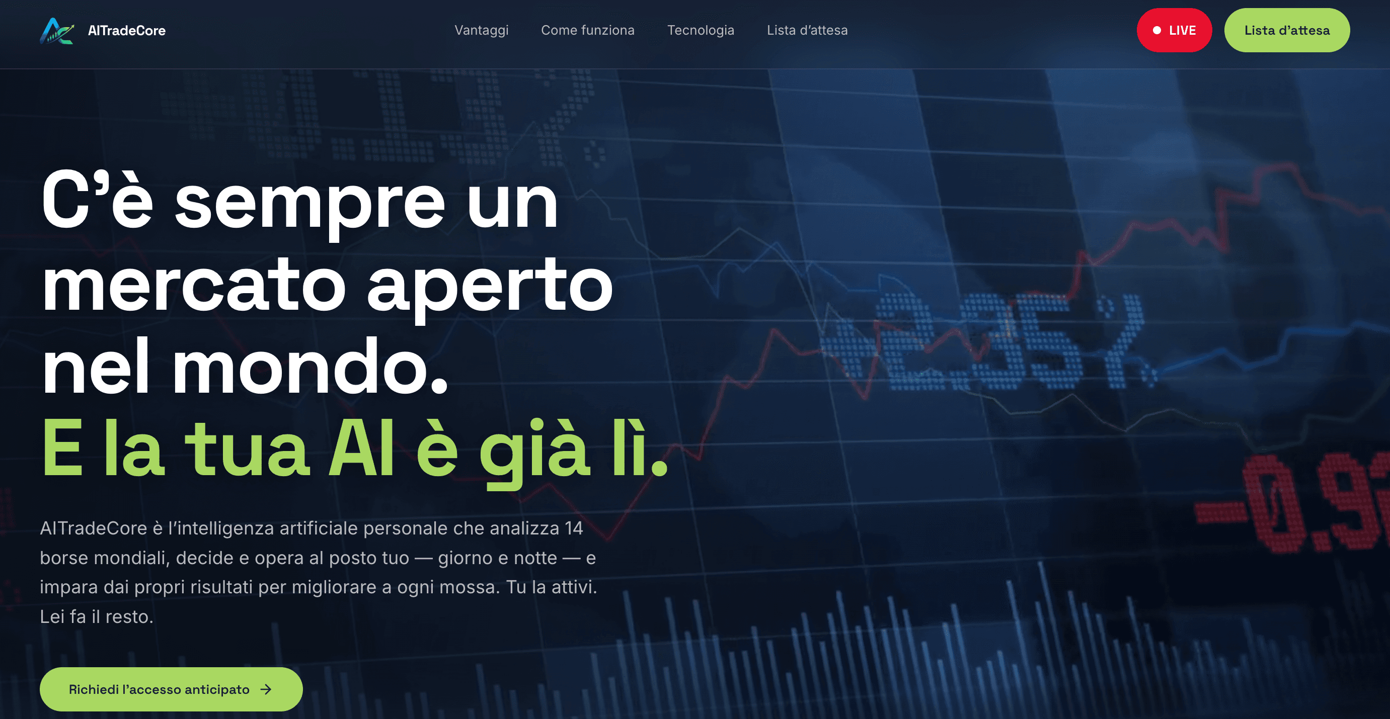 Case study AITradeCore — motore di trading quantitativo automatico