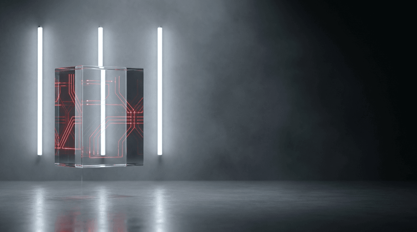Server room con cavi e LED — automazione aziendale 24/7